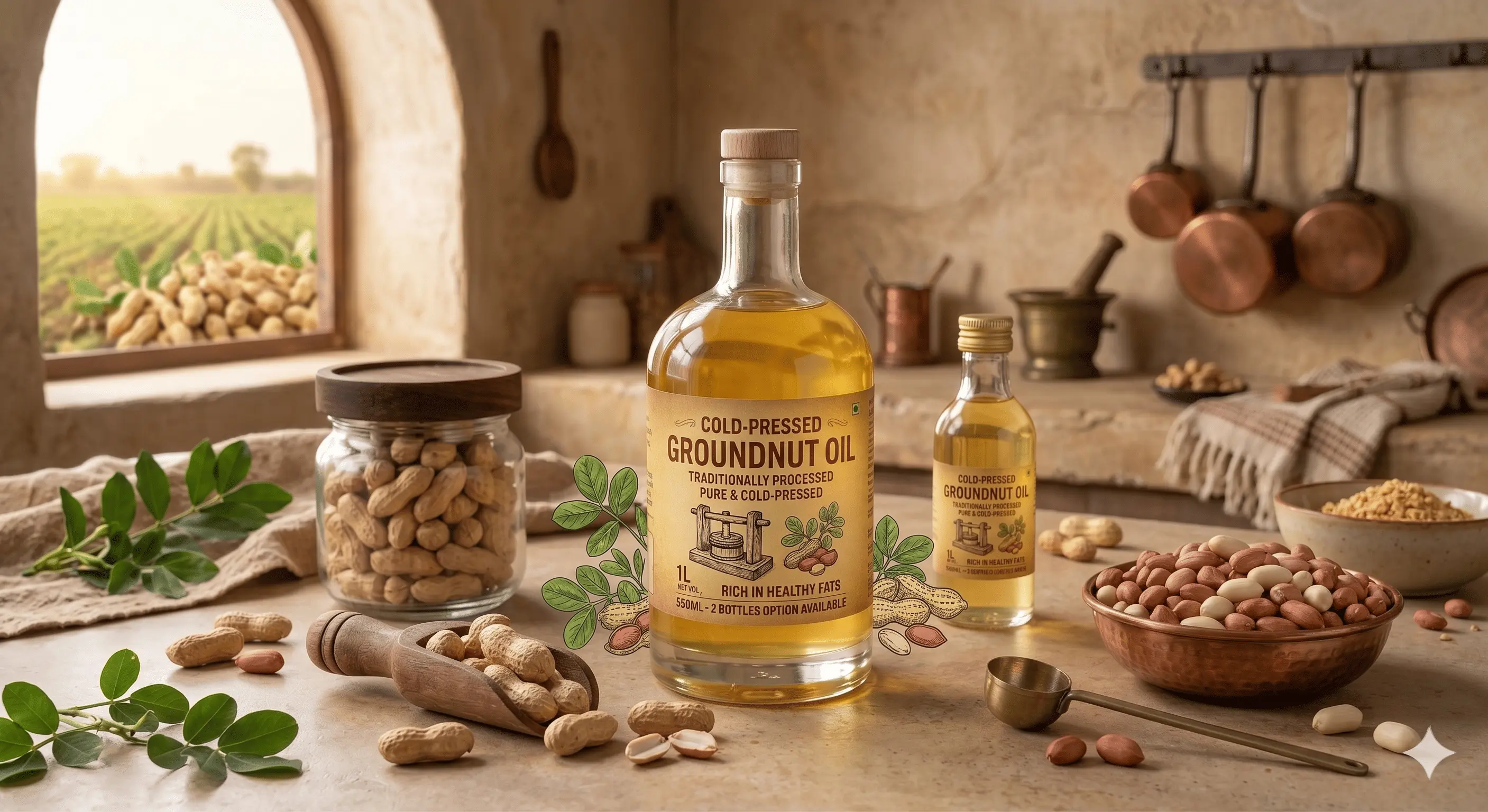 Cold-Pressed Groundnut Oil 1L